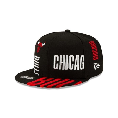 Black Chicago Bulls Hat - New Era NBA NBA Authentics Tip Off Series 9FIFTY Snapback Caps USA6704295